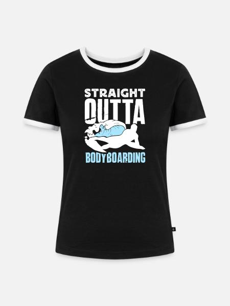 Surfen Surfboarder Bodyboarder - Frauen Kontrast-T-Shirt - Schwarz/Weiß