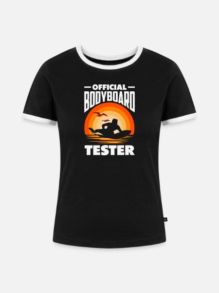 Surfen Surfboarder Bodyboarder - Frauen Kontrast-T-Shirt - Schwarz/Weiß