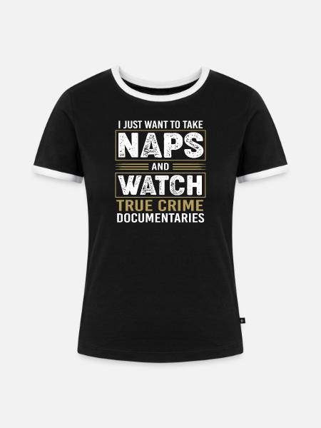 True Crime Krimi - Frauen Kontrast-T-Shirt - Schwarz/Weiß