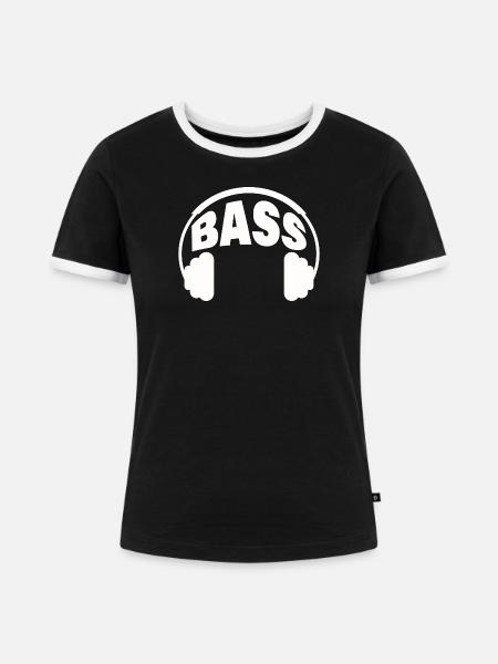 BASS - Frauen Kontrast-T-Shirt - Schwarz/Weiß