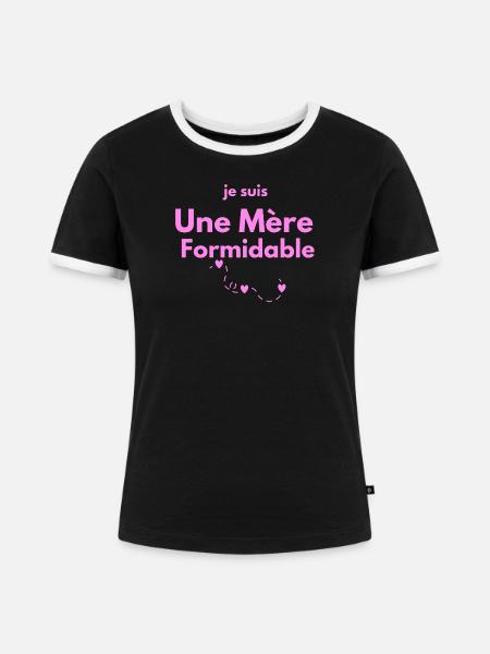 Beeindruckende Mutter - Frauen Kontrast-T-Shirt - Schwarz/Weiß
