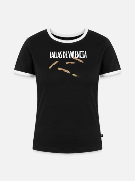 Fallas De Valencia Trueno - Frauen Kontrast-T-Shirt - Schwarz/Weiß