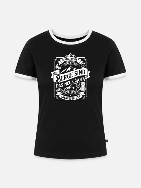 Berge Sind Das Neue Sofa - Frauen Kontrast-T-Shirt - Schwarz/Weiß