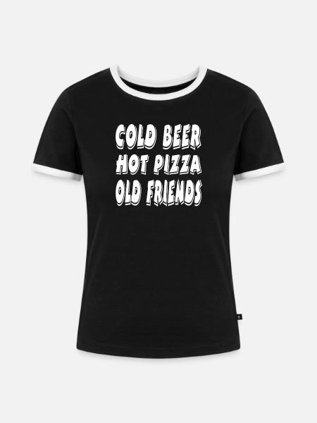 Bier - Frauen Kontrast-T-Shirt - Schwarz/Weiß