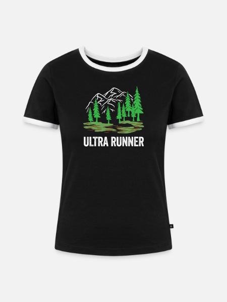 Ultra-Läufer - Frauen Kontrast-T-Shirt - Schwarz/Weiß