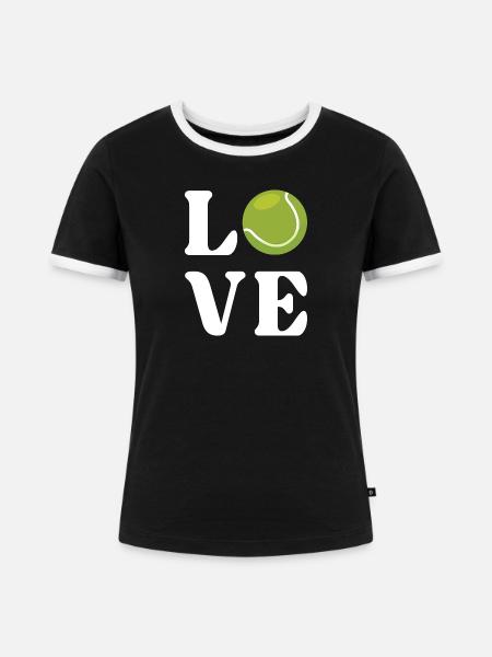 Tennisliebhaber - Frauen Kontrast-T-Shirt - Schwarz/Weiß