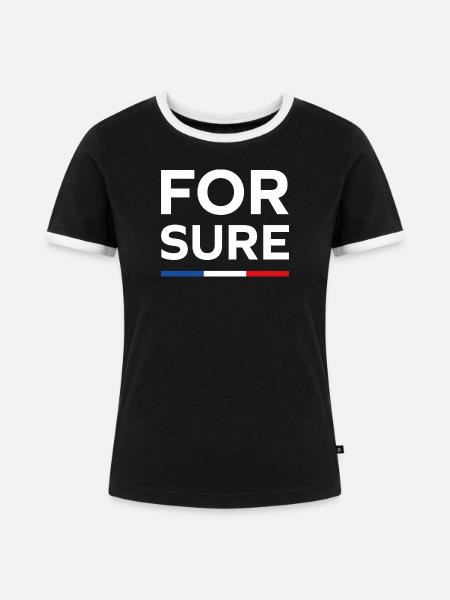 Sicher - Frauen Kontrast-T-Shirt - Schwarz/Weiß