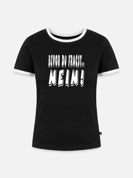 Nein - Frauen Kontrast-T-Shirt - Schwarz/Weiß