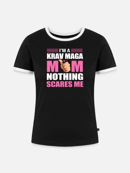 Krav Maga - Frauen Kontrast-T-Shirt - Schwarz/Weiß