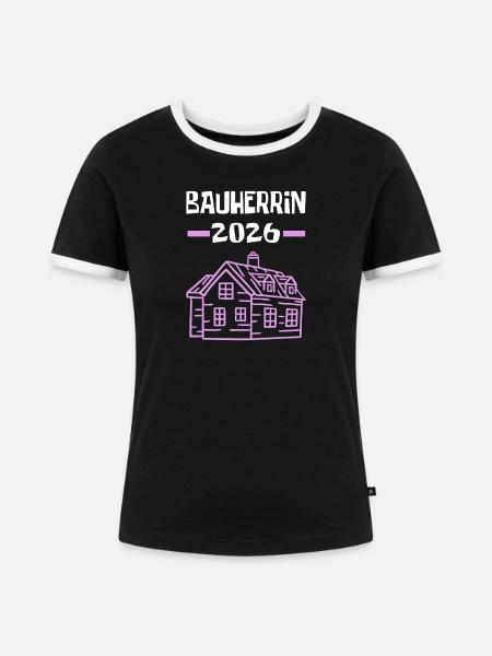 Bauherrin 2026 - Frauen Kontrast-T-Shirt - Schwarz/Weiß