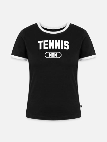 Tennis-Mama - Frauen Kontrast-T-Shirt - Schwarz/Weiß
