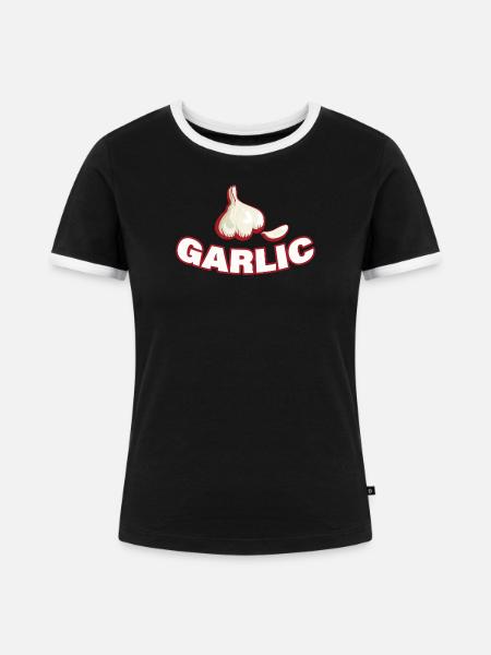 GARLIC - Frauen Kontrast-T-Shirt - Schwarz/Weiß
