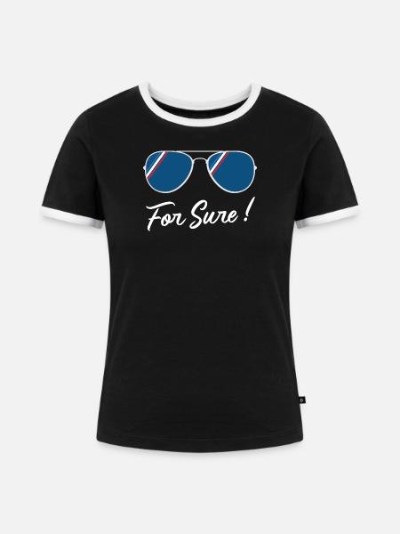 Sicher - Frauen Kontrast-T-Shirt - Schwarz/Weiß