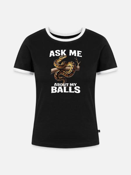 Königspython Schlangen Liebhaber Terrarium Python - Frauen Kontrast-T-Shirt - Schwarz/Weiß