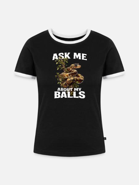 Königspython Schlangen Liebhaber Terrarium Python - Frauen Kontrast-T-Shirt - Schwarz/Weiß