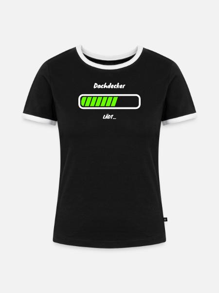 Dachdecker Ladebalken Dachdecker Azubi - Frauen Kontrast-T-Shirt - Schwarz/Weiß
