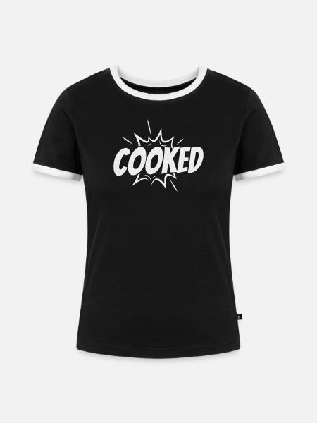 Cooked Explosiver Comic-Style - Frauen Kontrast-T-Shirt - Schwarz/Weiß