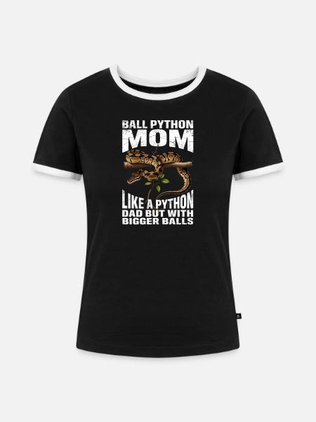 Königspython Mom Mama Schlangen Terrarium Python - Frauen Kontrast-T-Shirt - Schwarz/Weiß