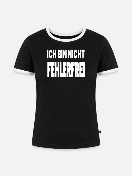 Fehlerfrei - Frauen Kontrast-T-Shirt - Schwarz/Weiß