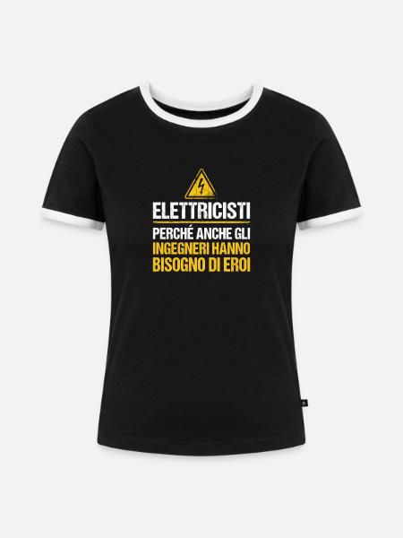 Gift Master Electricity Engineers - Frauen Kontrast-T-Shirt - Schwarz/Weiß
