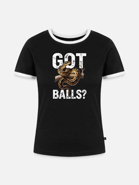 Königspython Schlangen Liebhaber Terrarium Python - Frauen Kontrast-T-Shirt - Schwarz/Weiß
