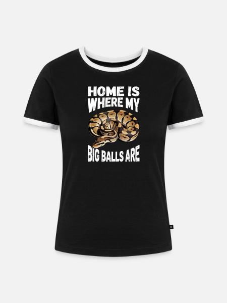 Königspython Schlangen Liebhaber Terrarium Python - Frauen Kontrast-T-Shirt - Schwarz/Weiß