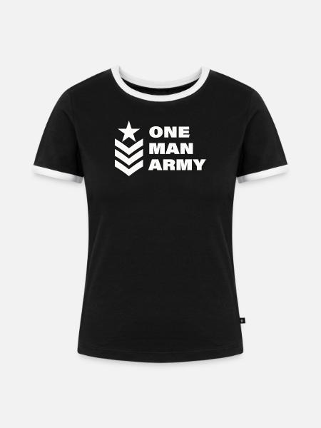 ONE MAN - Frauen Kontrast-T-Shirt - Schwarz/Weiß