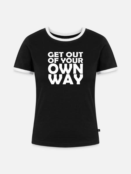OWN WAY - Frauen Kontrast-T-Shirt - Schwarz/Weiß