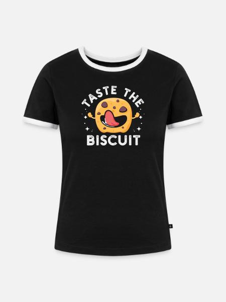 Taste The Biscuit Charakter - Frauen Kontrast-T-Shirt - Schwarz/Weiß