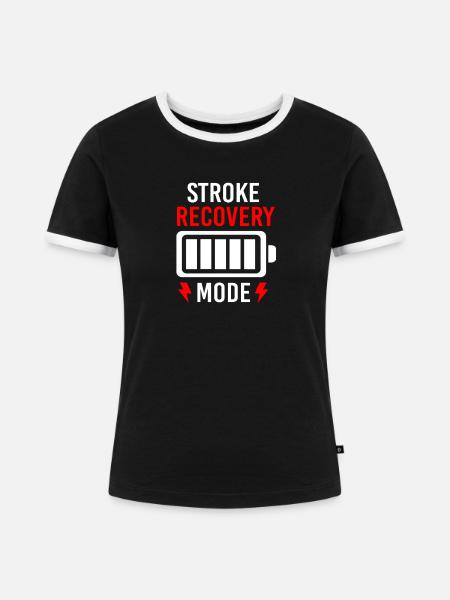 Hirnschlag Schlaganfall - Frauen Kontrast-T-Shirt - Schwarz/Weiß