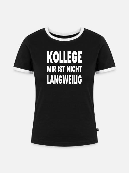 Kollege - Frauen Kontrast-T-Shirt - Schwarz/Weiß