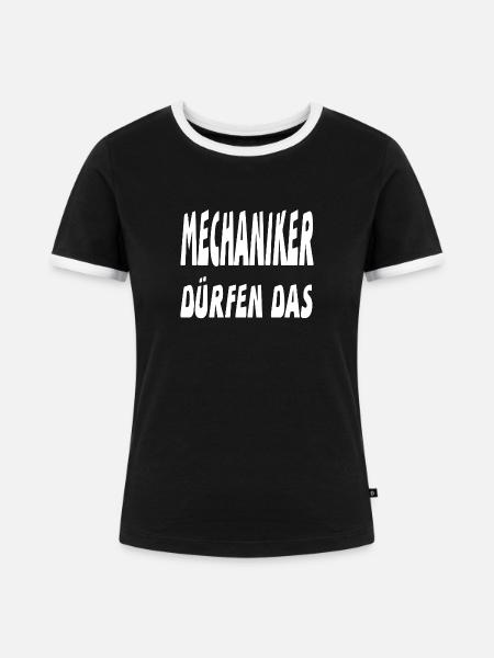 Mechaniker - Frauen Kontrast-T-Shirt - Schwarz/Weiß
