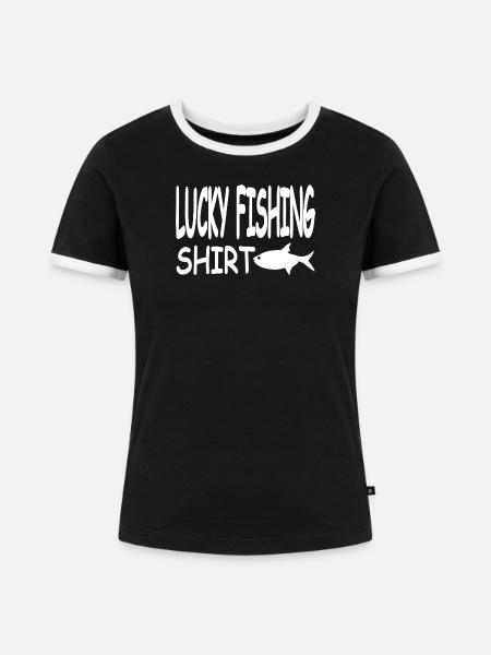 Angeln - Frauen Kontrast-T-Shirt - Schwarz/Weiß