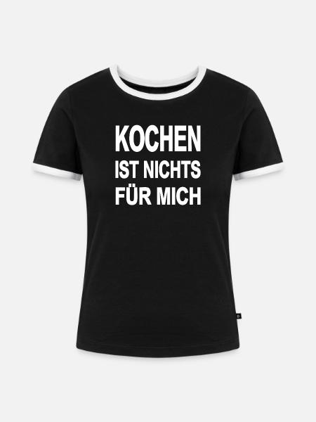 Kochen - Frauen Kontrast-T-Shirt - Schwarz/Weiß