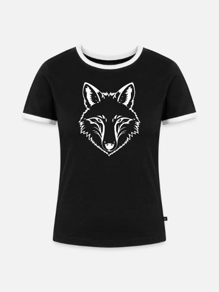 Fuchs - Frauen Kontrast-T-Shirt - Schwarz/Weiß