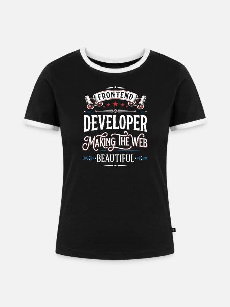 Frontend Entwickler – Web Schön Gestalten - Frauen Kontrast-T-Shirt - Schwarz/Weiß