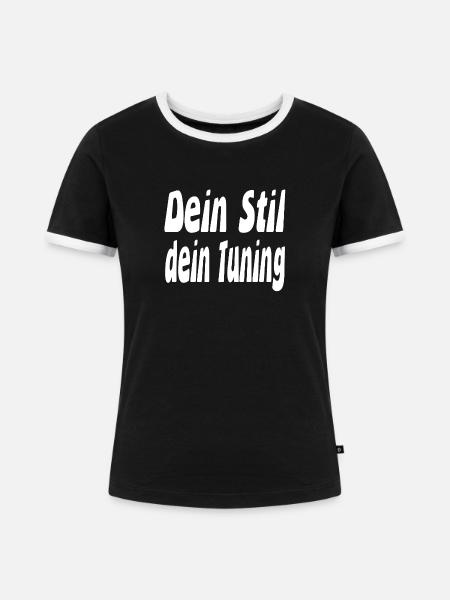 Tuning - Frauen Kontrast-T-Shirt - Schwarz/Weiß
