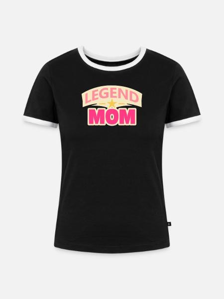 Legend Mom – Lustige Mutter Design - Frauen Kontrast-T-Shirt - Schwarz/Weiß