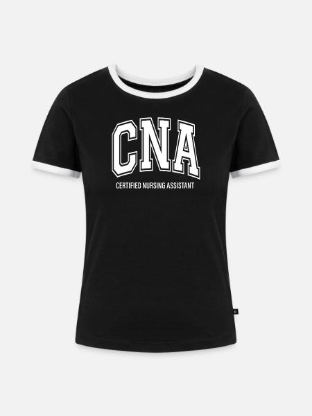 CNA-zertifizierte Pflegeassistentin - Frauen Kontrast-T-Shirt - Schwarz/Weiß
