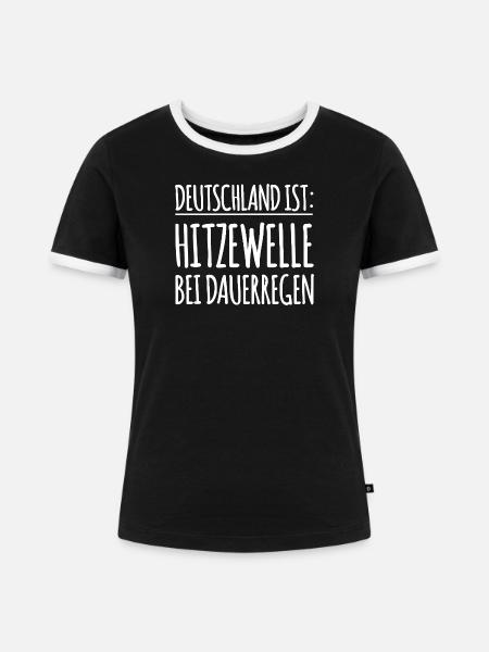 Lustiger Spruch Hitzewelle - Frauen Kontrast-T-Shirt - Schwarz/Weiß