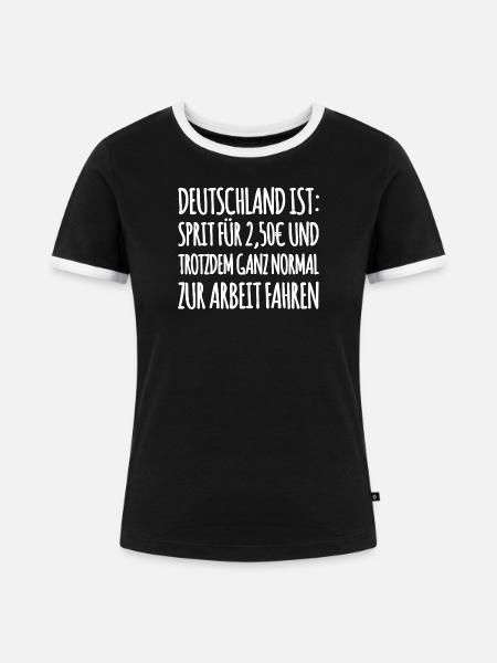 Lustiger Tank Spruch - Frauen Kontrast-T-Shirt - Schwarz/Weiß