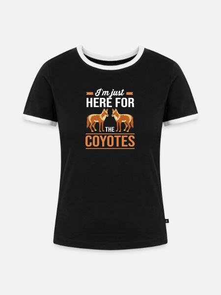 Jagd Jäger Kojote - Frauen Kontrast-T-Shirt - Schwarz/Weiß