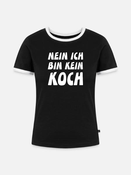 Koch - Frauen Kontrast-T-Shirt - Schwarz/Weiß