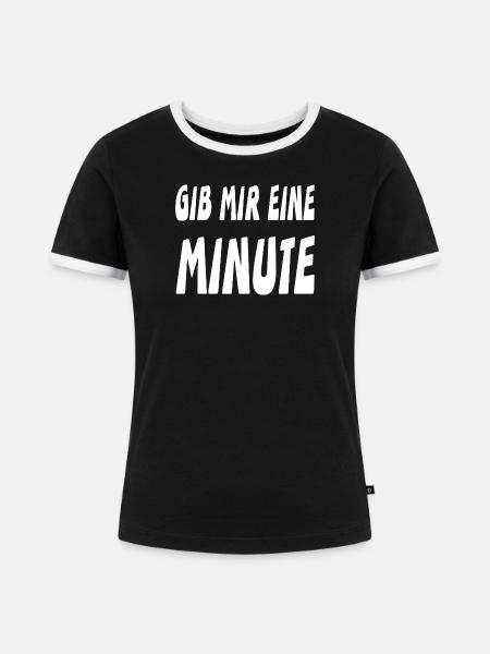Minute - Frauen Kontrast-T-Shirt - Schwarz/Weiß