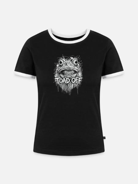 Toad Off Internet Meme Frog - Frauen Kontrast-T-Shirt - Schwarz/Weiß