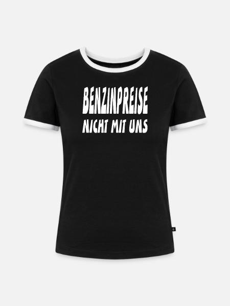 Benzin - Frauen Kontrast-T-Shirt - Schwarz/Weiß