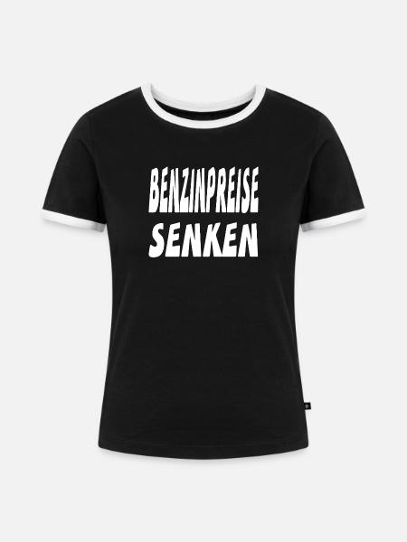 Benzin - Frauen Kontrast-T-Shirt - Schwarz/Weiß