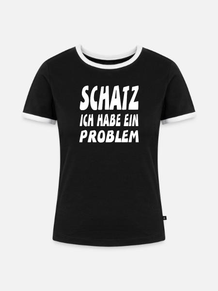 Schatz - Frauen Kontrast-T-Shirt - Schwarz/Weiß
