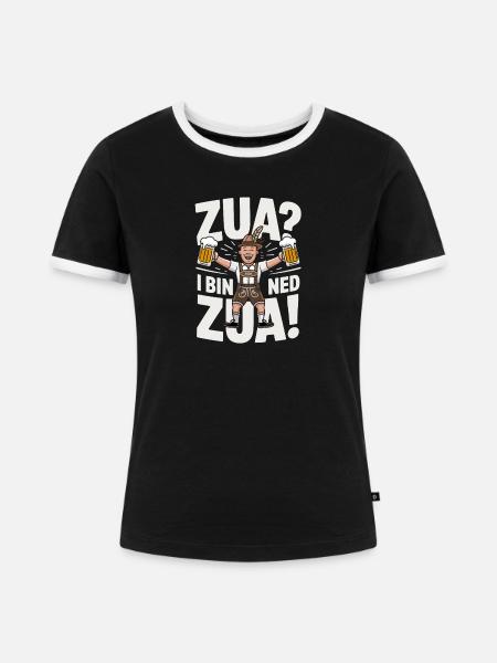 Bayerischer Bierheld Jubel - Frauen Kontrast-T-Shirt - Schwarz/Weiß