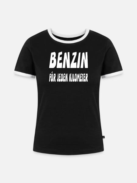 Benzin - Frauen Kontrast-T-Shirt - Schwarz/Weiß